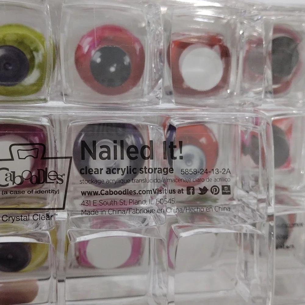 Bundle of 2 NWT CABOODLES, CLEAR ACRYLIC NAIL POLISH STORAGE ORGANIZER